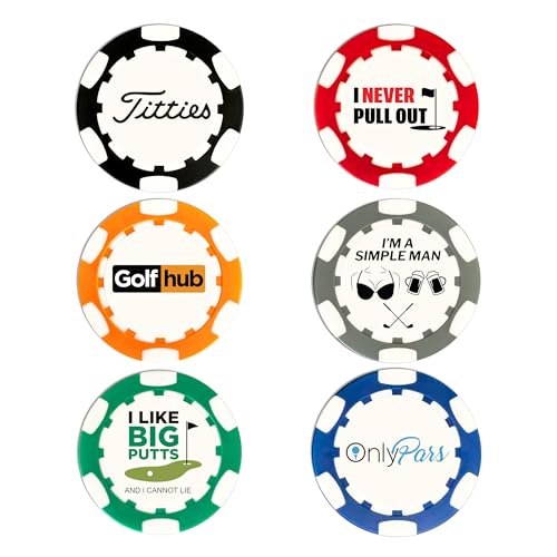 Golf Ball Marker Poker Chips | 6 Pack | Choose Your Golf Gift Set | Golf Marker Mens Gifts | Funny Golf Gifts | Funny Golf Accessories for Men | Womens Golf Accessories - color: Foul Golfer