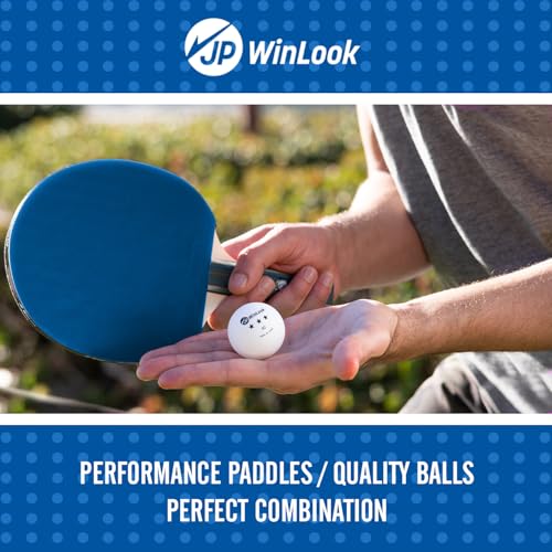 JP WinLook Ping Pong Paddles Sets - Portable Table Tennis Paddle Set with Ping Pong Paddles Professional Case & Ping Pong Balls - Premium Table Tennis Racket Player Set for Indoor & Outdoor Games - style: Black/Blue 2 Paddle Set