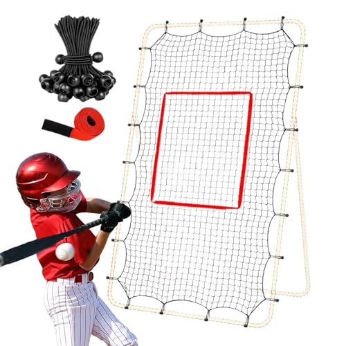 Volleyball Rebounder Net – Polyester 7x4ft | Volleyball Rebound Net Replacement with 28 Elastic Loops | 1.5-Inch Mesh Target Webbing for Baseball Soccer Tennis Training and Daily Outdoor Use