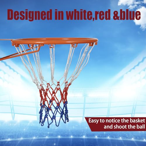 Basketball Net Replacement, Basketball Hoop Net, Basketball Net Outdoor Heavy Duty, Basketball Replacement Nets for Indoor Outdoor, All Weather Anti Whip, 12 Loops Standard Size