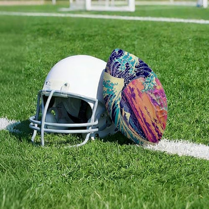 American Football, Official Size 11.9 x 7.3 Inch, Premium Composite Leather High-Grip Ball with Pro-Style Lacing, Unique Prints for Training, Games & Gifts - color: Sea Wave