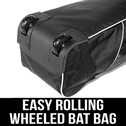 Athletico Rolling Baseball Bag Black - color: Black