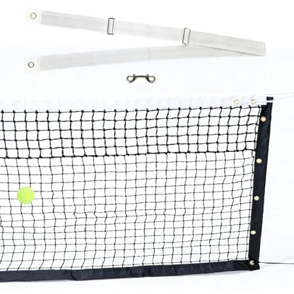 Professional Tennis Net 42ft x 3.5ft | Double-Layer Woven Court Replacement Net with 6mm Steel Cable & Center Strap – Heavy-Duty UV/Water-Resistant Net for Clubs, Coaches, and Backyard Use