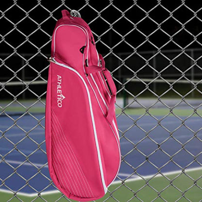 Athletico Tennis Bag and Racketball Bag - Tennis Bags for Women and Men to Hold Tennis Racket, Racquetball Racket, Pickleball Paddles and Other Equipment or Gear - color: Pink