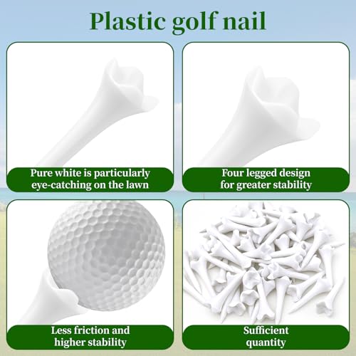 50PCS Plastic Golf Tees - 1-1/2‘’ Short Golf Tees - Enhanced Durability & Stability - Low-Friction Design for Iron、Par Threes, Hybrids and Driving Range