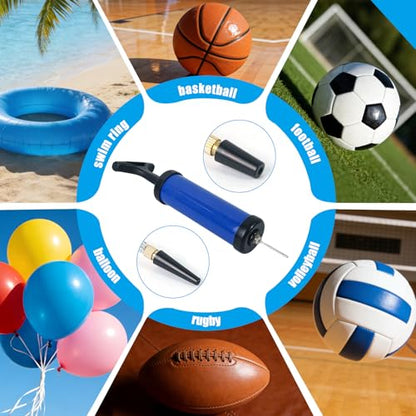 Luwint Ball Pump Manual Portable - Hand Blower Air Pumper for Soccer Basketball Volleyball Balloon, Sport Balls Inflator Pumping with 2 Needles 2 Nozzle 1 Extension Hose