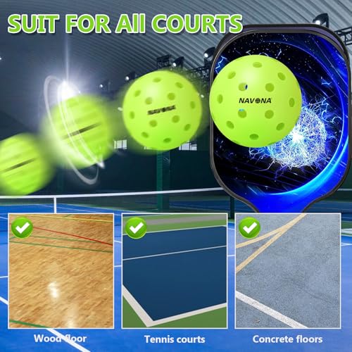Navona 40 Pack Premium 26-Holes Orange Indoor Pickleball Balls, Meet USAPA Official Requirement, Perfectly Balanced, High Bounce True Flight, Durable Indoor Pickleball Set