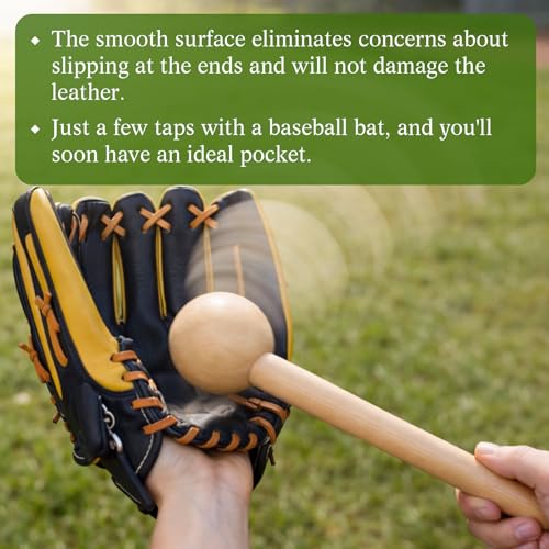 Sliner Set of 4 Baseball Hammer, Baseball Softball Glove Break in Mallet, Wood Mallets with 2 Pcs Glover Lock for Pocket Shaping Finger Loosening Faster Glove Conditioning, 12 Inch