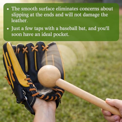 Sliner Set of 4 Baseball Hammer, Baseball Softball Glove Break in Mallet, Wood Mallets with 2 Pcs Glover Lock for Pocket Shaping Finger Loosening Faster Glove Conditioning, 12 Inch