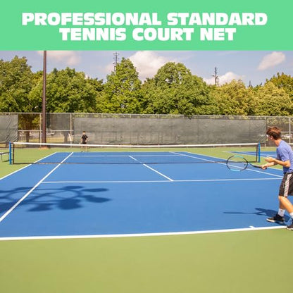 Tennis Net Professional Tennis Court Net 42FT Replacement Nets Heavy Duty Sport Nets with 2 Fiberglass Dowels, Compatible with Outdoor Indoor Standard Courts - size: Single-Layer Net