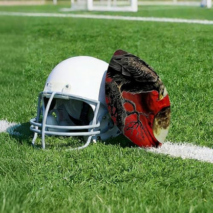 American Football, Official Size 11.9 x 7.3 Inch, Premium Composite Leather High-Grip Ball with Pro-Style Lacing, Unique Prints for Training, Games & Gifts - color: Dark Moon Crow