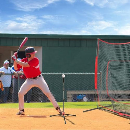 7' x 7' Baseball Net Set with Travel Tee, 3 Weighted Balls & Strike Zone for Hitting, Pitching, Batting & Fielding Training | Collapsible Portable Training Net for Indoor & Outdoor
