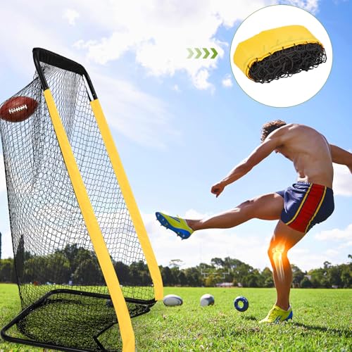 MorningRo Football Net Without Frame Football Kicking Cage Replacement Net Deep Pocket for Kicking Cage Practice