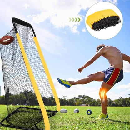 MorningRo Football Net Without Frame Football Kicking Cage Replacement Net Deep Pocket for Kicking Cage Practice