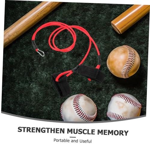 FAVOMOTO Baseball Swing Trainer Band Resistance Arm Band for Batting Practice Red Softball Baseball Training Equipment for Hitting Strength and Swing Mechanics Improvement