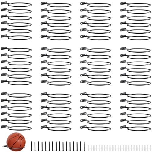 Ball Holder Wall Mount Bulk,Basketball Football Stand Ball Storage - size: 72 Pack