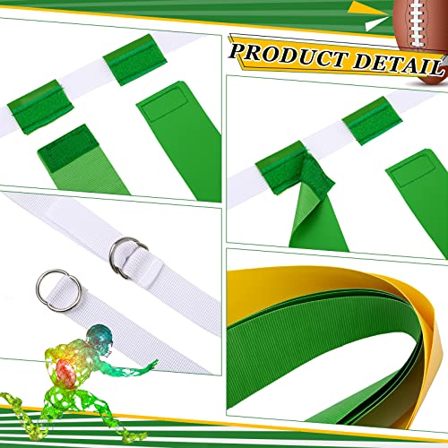 Flag Football Set, 14 Player Adjustable Belts with Cones Includes 14 Easy Tear Away Belts, 28 Football Flags, 12 Cones, 1 Carrying Bag for Youths, Adults Sport Team Training - style: Yellow, Green