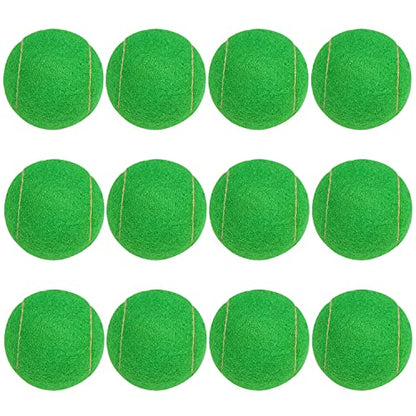 URBEST Tennis Ball 12 Packs Training Tennis Balls Practice Balls for Novice Player, Pet Dog Playing Balls with Mesh Carry Bag - color: Dark Green