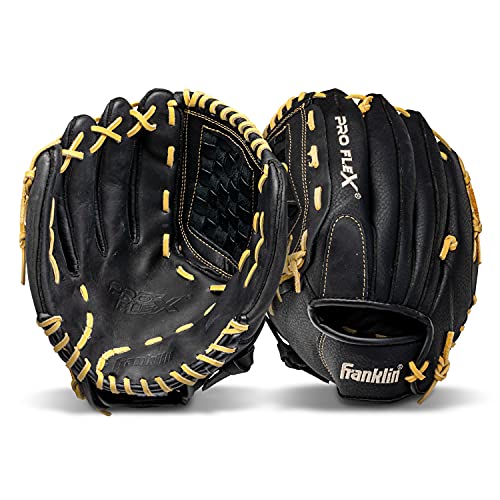 Franklin Sports Baseball Glove - Proflex Adult Baseball + Softball Glove - Outfield + Infield - Right and Left Hand - size: 12.5"