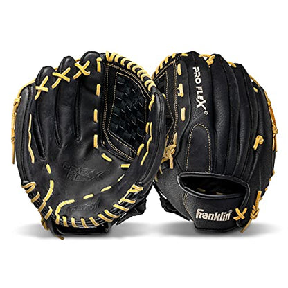 Franklin Sports Baseball Glove - Proflex Adult Baseball + Softball Glove - Outfield + Infield - Right and Left Hand - size: 12.5"