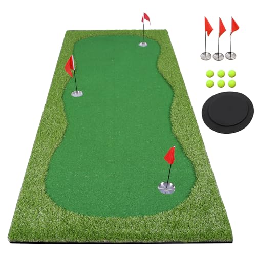 Golf Putting Green/Mat-Golf Training Mat- Professional Golf Practice Mat- Green Long Challenging Putter for Indoor/Outdoor - style: 4x10ft