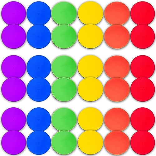 12/24Pcs Poly Spot Markers 9 inch Non-Slip Rubber Agility Training Markers Floor Dots Flat Field Cones for Football Basketball Soccer School Exercise Drills Gym Dance Practice 6 Colors - style: 9 inch 36 Pcs (PVC)