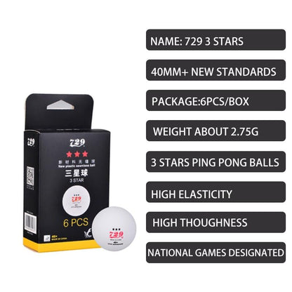 729 Friendship 40+ Seamless New Material ITTF Approved 3-Star Table Tennis Ball Ping Pong Balls