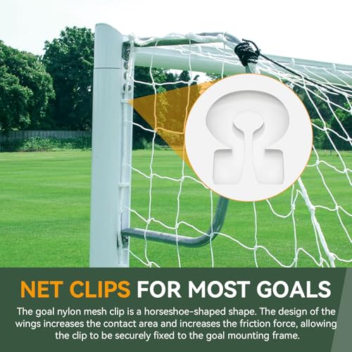 Soccer Net Clips for Goal, Durable Nylon Soccer Goal Net Clips, Soccer Goal Clips Fit for Most Goal Net Systems Games Playgrounds, Football Net Clips for Soccer Net Accessories 50 PCS
