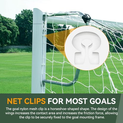 Soccer Net Clips for Goal, Durable Nylon Soccer Goal Net Clips, Soccer Goal Clips Fit for Most Goal Net Systems Games Playgrounds, Football Net Clips for Soccer Net Accessories 50 PCS