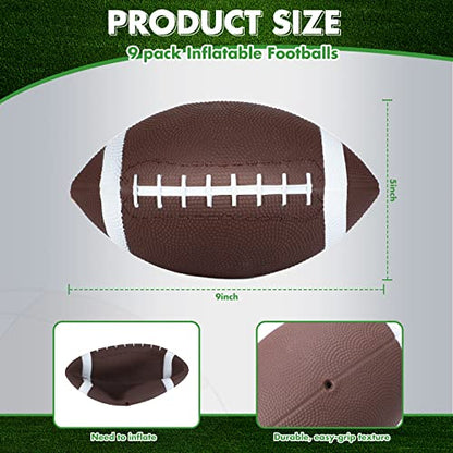 Jerify 9 Inch Rubber Footballs Inflatable Football Bulk for Kids Comfortable Grip for Junior Youth Toddler Outdoor Playground
