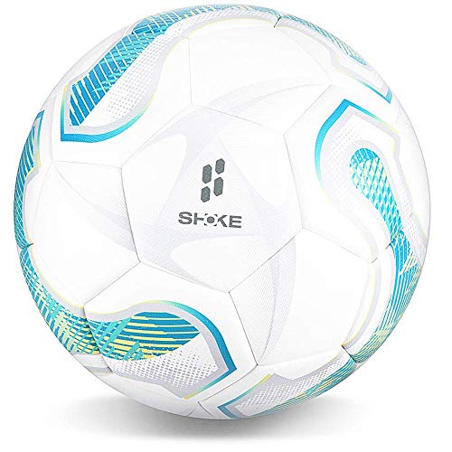SHOKE Soccer Ball Size 5 Official Size Soccer Ball Thermal Bonded Training Slip Resistant - color: Green(inflated not full )