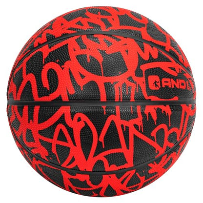 AND1 Fantom Graffiti Rubber Basketball - Streetball for Indoor and Outdoor Use, Deep Channel Construction and Durability