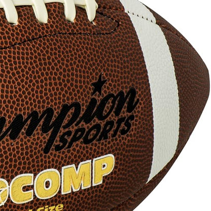 Champion Sports Pro & Composite Series Footballs – Water-Resistant Composite, Indoor/Outdoor, Official–Pee Wee Sizes - size: Official, style: Pro Composite