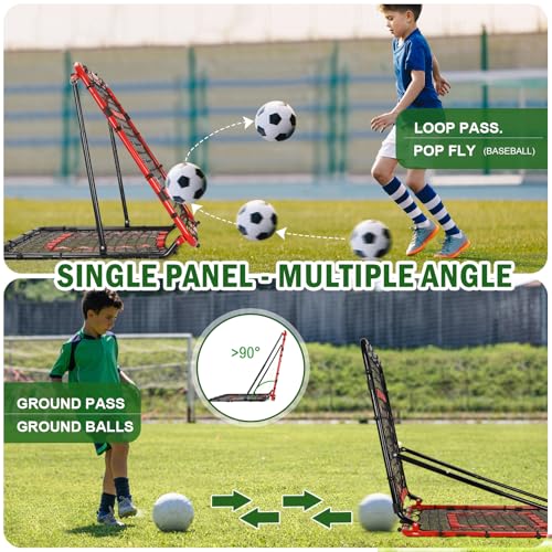 BaseGoal Baseball and Softball Rebounder Net,Baseball Rebounder,Volleyball Rebounder,Pitch Back Net,Multi-Sport Training Rebound Screen,with Pitching Target,Easy Adjustable Angles - style: 33.5x33.5 in Red