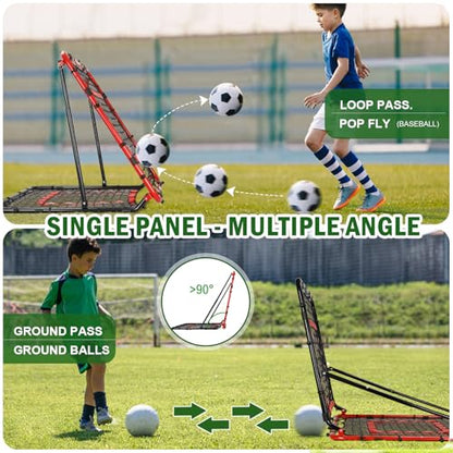 BaseGoal Baseball and Softball Rebounder Net,Baseball Rebounder,Volleyball Rebounder,Pitch Back Net,Multi-Sport Training Rebound Screen,with Pitching Target,Easy Adjustable Angles - style: 47x47 in Red