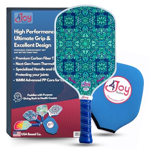 4Joy Pickleball Paddle Premio Series - Thermoformed Premium T700 Carbon Fiber Pickleball Paddless - Professional Pickleball Rackets for Women & Men - 16mm Honeycomb Core - USAP Approved - style: Green Forest