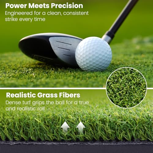 Golf Mat, 5x4ft/6x4ft Large Golf Hitting Mats for Practice Outdoor Indoor, 26mm Thick, High-Elasticity Artificial Turf Mat for Garage Simulator Chipping Driving Swinging Training, Gifts for Him Men - size: 6x4ft 26mm Large Sized