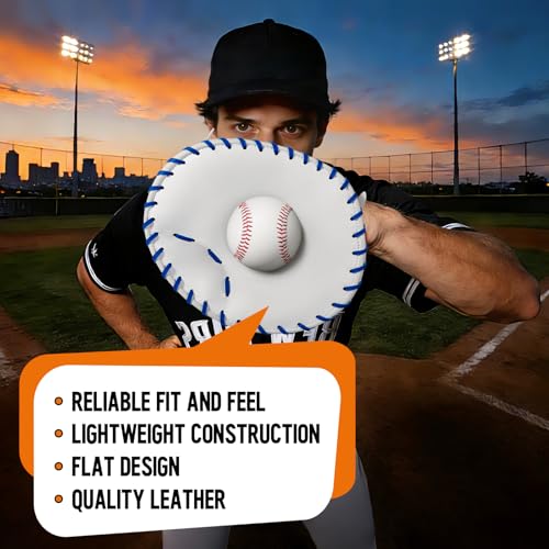 1 PC Baseball and Softball Training Glove,Flat Infield Training Glove for Right-Hand Throw,Baseball&Softball Fielding Gear PVC Infield Flat Mitt for Men&Women Catching Balls Fielding Drills&Practice