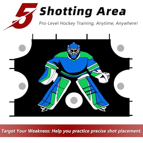 Ice Hockey Shooting Target: Quick Install Precision Practice Waterproof Training Aid Improve Accuracy for Outdoor Indoor Sport Field Teens Adult Coach Players - size: 72x48"