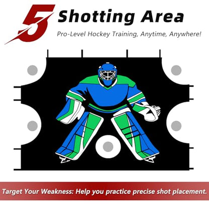 Ice Hockey Shooting Target: Quick Install Precision Practice Waterproof Training Aid Improve Accuracy for Outdoor Indoor Sport Field Teens Adult Coach Players - size: 72x48"