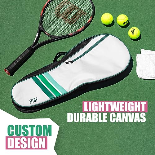Tennis Bag for Men & Women - Lightweight Durable Racquet Bag with Adjustable Shoulder Strap & Side Pockets - Fits Multiple Racquets - Tennis Racket Cover (27" x 10")