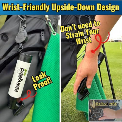 2-pack, 2025 Steel Wire Retractable Clip, Golf Water Brush, Golf Accessories, Golf Club Cleaner, 5oz, Perfect Golf Gift for Men & Women, Golf Club Spray Brush, Golf Item, USA company, White