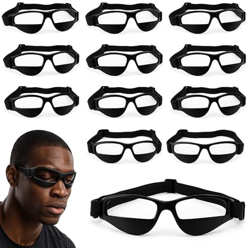 Liberty Imports 12 Pack Basketball Dribbling Goggles Adjustable Sport Training Glasses Aid for Team Training Aid Basketball Equipment Safety Specs for Adult Teenagers Youth