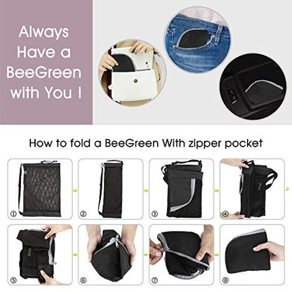 BeeGreen Mesh Drawstring Bag Swim Backpack for Beach Pool Sports Gym Draw String Cinch Bags for Swimming Soccer Basketball Gear Black - color: Black