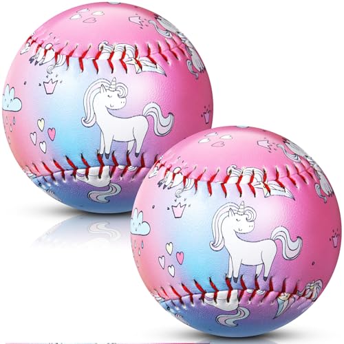 MiniInflat 2 Pack Back to School Baseball Gifts, Standard Practice Baseball, Official Size 9 Inch Leather Covered for Beginners Gifts for Practice Training, Pitching, Throwing