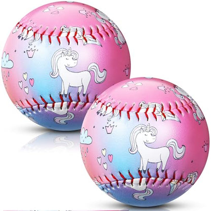 MiniInflat 2 Pack Back to School Baseball Gifts, Standard Practice Baseball, Official Size 9 Inch Leather Covered for Beginners Gifts for Practice Training, Pitching, Throwing