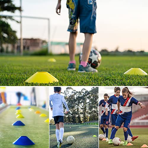 RUBY.Q 50/100/200pcs Disc Cones, Soccer Cones, Basketball Cones with Carry Bag and Holder, Football, Soccer, Basketball Training Equipment, 5 Colors - size: 50pcs