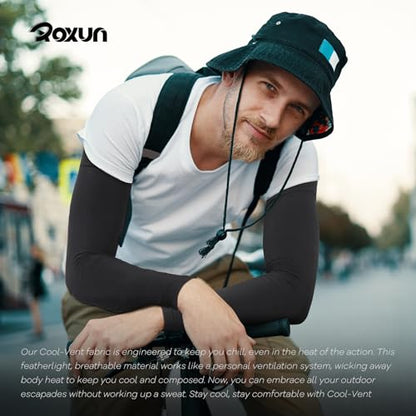 ROXUN Arm Sleeves, Cooling UV Sun Protection Sports Compression for Men/Women - color: 2 Pairs - Dark Gray+light Gray