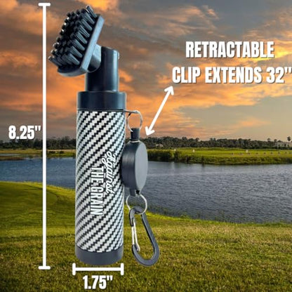 Golf Bag Accessories for Men – Golf Club Water Brush, 50 Golf Tees, Divot Tool & 12x20 Inch Towel - Golf Gifts for Men, Mens Golfing Gifts, Golf Essentials for Men, Golf Accessories Kit - style: Water Club Brush