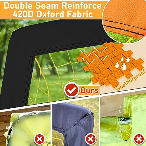 Happy Jump 7x5' & 5x3.6' Portable Soccer Goals for Kids Ages 6-14, Weatherproof Net and Steel Frame for Backyard Fun and Outdoor Training, Quick Setup and Sturdy for All Weather Conditions - style: 5x3.6 FT, 2 Set